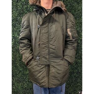 vtg 80s MILITARY FLIGHT JACKET N-3B Medium // lined utility retro jacket winter